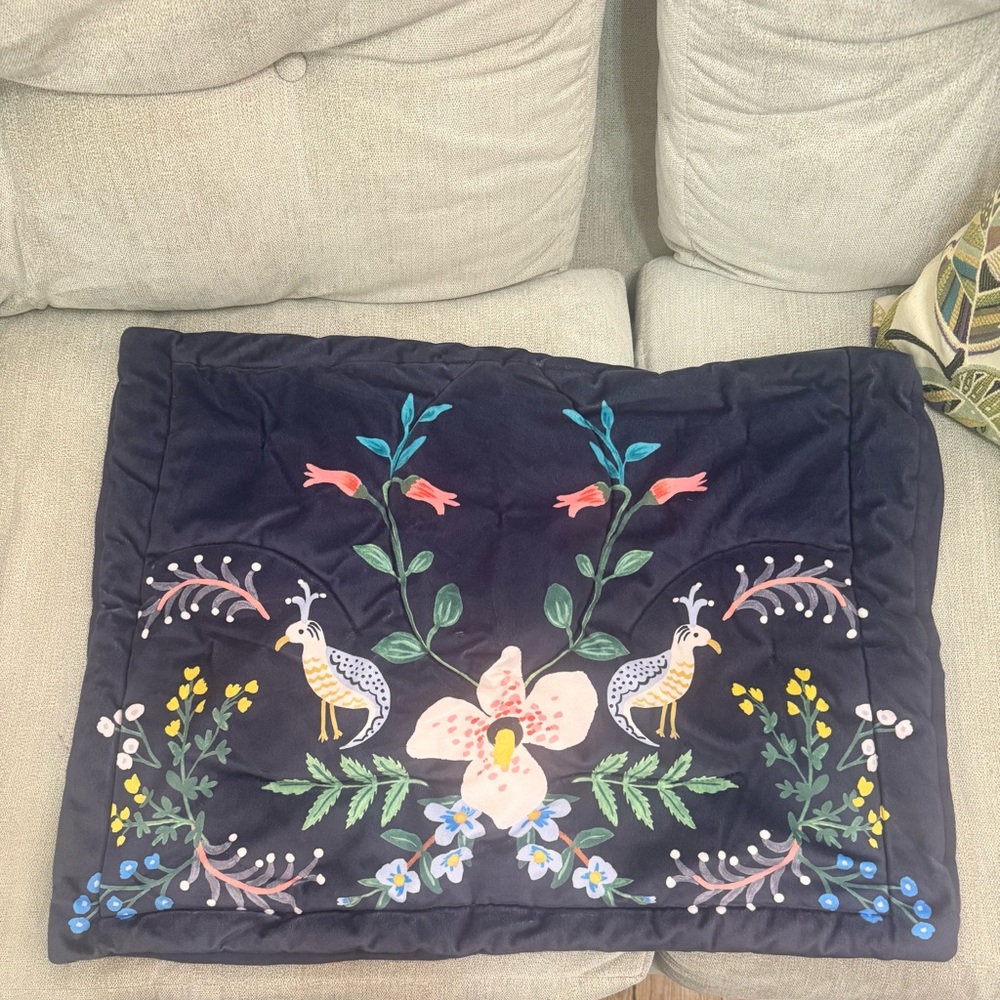 Rifle Paper Co. For Anthropologie Velvet Luxembourg Standard Shams